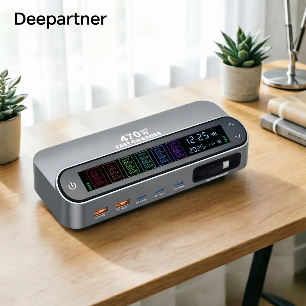 470w-gan-fast-charger-140w-pd31-pps-usb-type-c-digital-display-station-retractable-cable-iphone-16-15-macbook-samsung