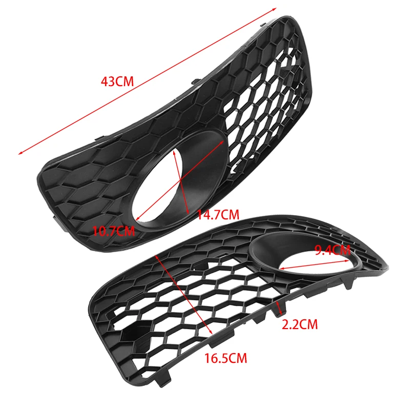 ضوء ضباب شبكي سداسي على شكل قرص العسل الأيسر والأيمن ، إكسسوارات شبك التهوية المفتوحة ، فولكس فاجن ، فولكس فاجن ، جيتا ، MK5 ، جتي ، جلي