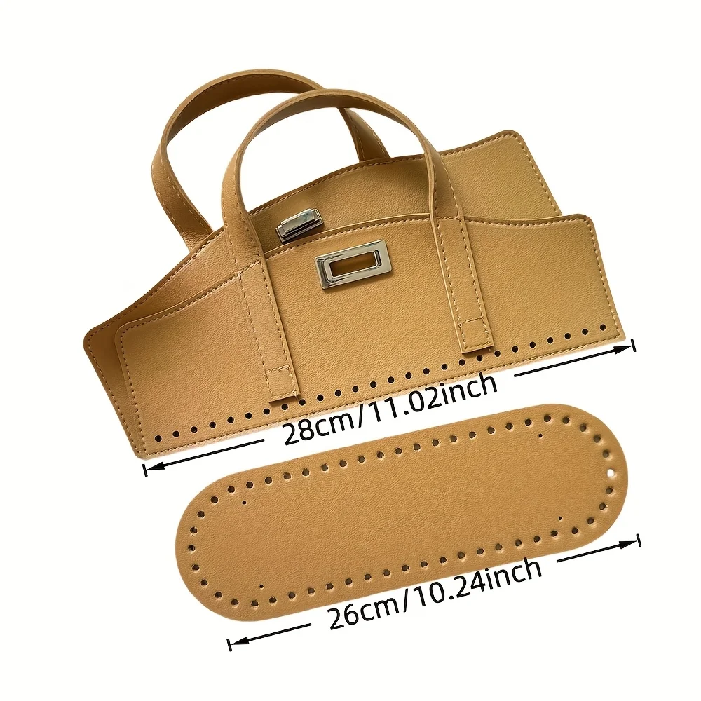 2pcs Set of Nappa Material Bag Bottoms 8*26 with Hand Handles, DIY Wallet Making,crochet bag