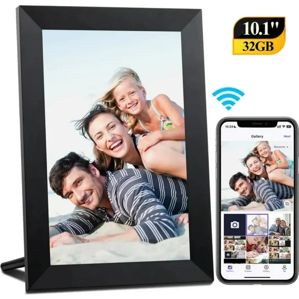 Умная цифровая фоторамка с Wi-Fi IPS-экраном, автоматическое вращение, 10,1-дюймовый дисплей