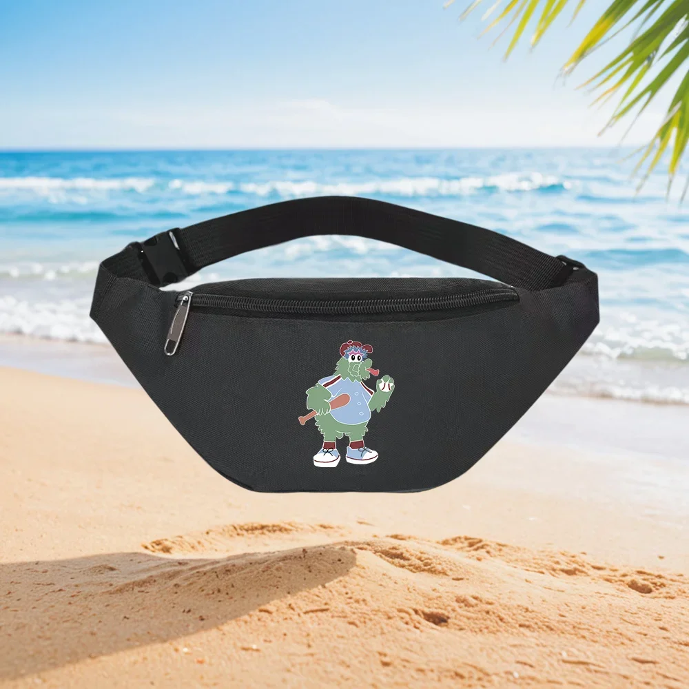 

Baseball Mascot Cartoon Character Illustration Waist Backpack Crossbody Chest Bag Street Casual Sporty Fashionable Simple Unique