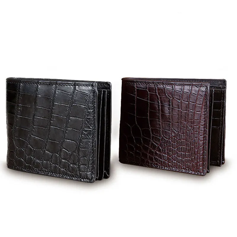 thailand-crocodile-leather-wallet-men's-business-money-clip-short-genuine-leather-wallet-multi-card-holder-for-men