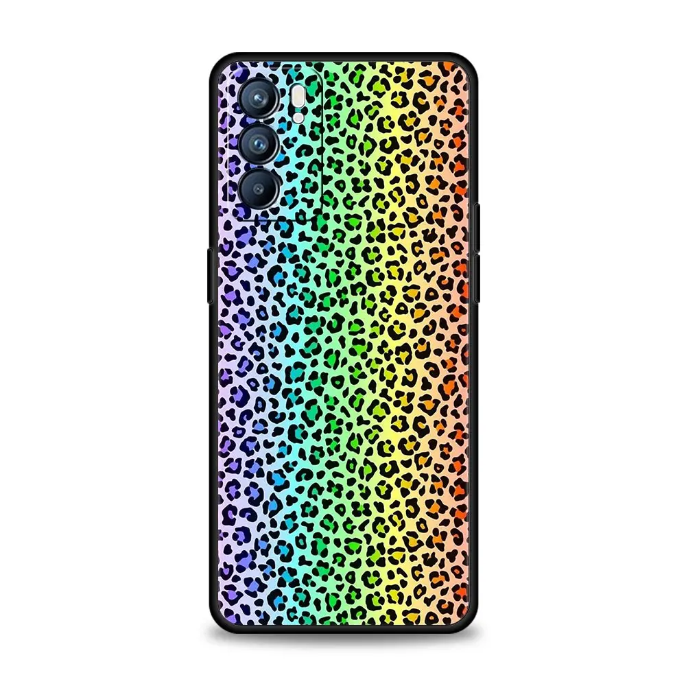 Luipaardprint Telefoon Case Voor Oppo Reno13 Reno12 Reno11 F Reno10 Pro A54 5G Vinden X5 A53 A52 A9 A57 A78 4G A79 A80 A98 Cover