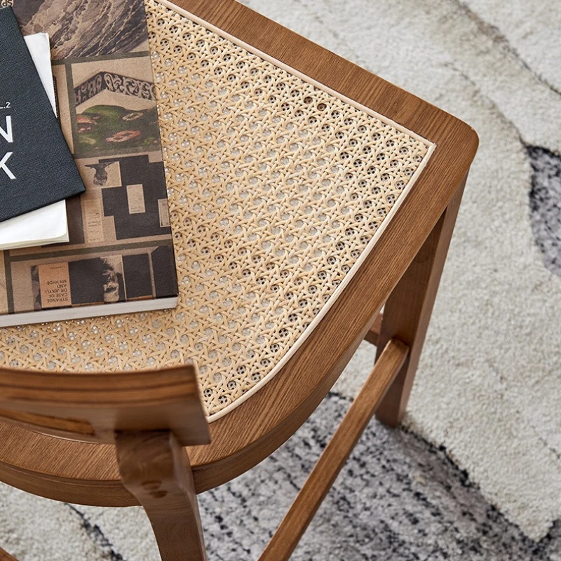 الروطان تصميم كرسي طويل الساق القهوة الطبيعية مسند الظهر داخلي شقة كرسي طويل الساق خمر الفنان بار الأثاث Stolik Barowy XYBC