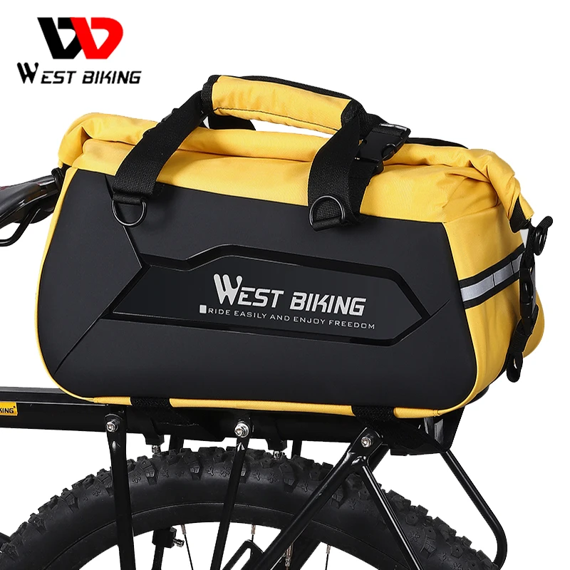 

WEST BIKING Hard Shell Bicycle Trunk Waterproof 13-25L Handbag MTB Road Bike Bag Travel Luggage Carrier Cycling Panniers