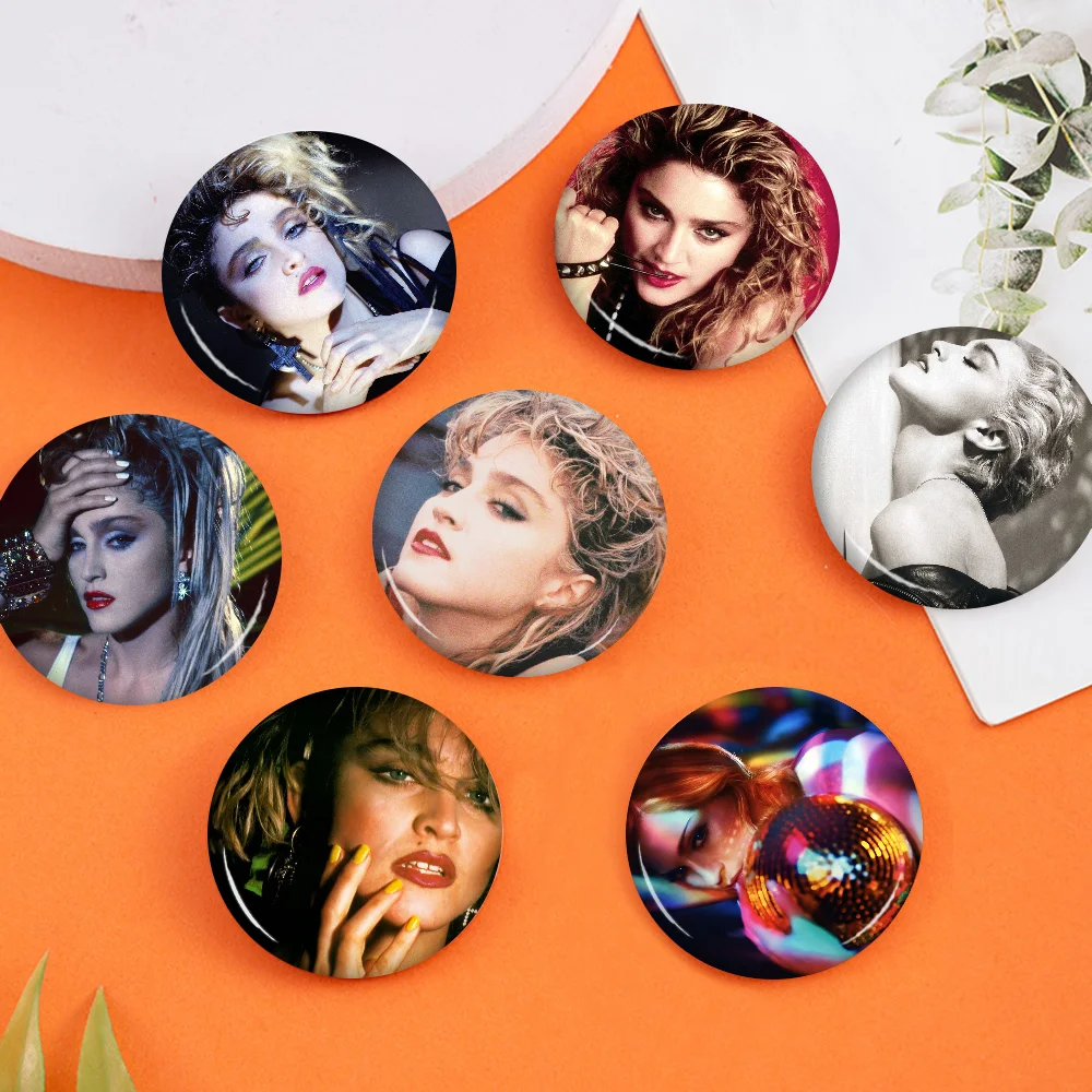 M-Madonna Singer Tinplate Soft Button Pin Brooch Metal Badge Custom Jewelry Accessories Hat Bag Lapel