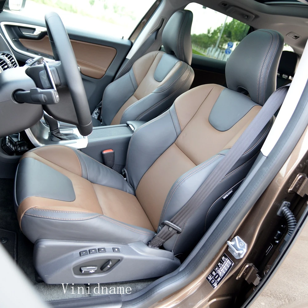 

Для Volvo XC60 I 2013 2014 2015 2016 2017 веганские кожаные чехлы на автомобильные сиденья из наппа, полный комплект, аксессуары для защиты салона