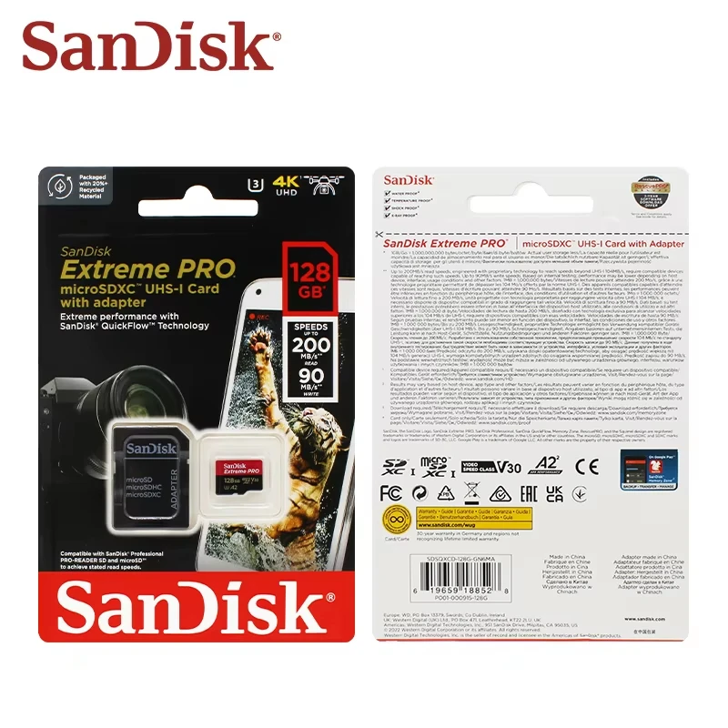 Оригинальная карта памяти Sandisk 512 ГБ 256 ГБ 128 ГБ 64 ГБ 32 ГБ TF Micro SD Class A1-10 UHS-1 Flash Memory Microsd