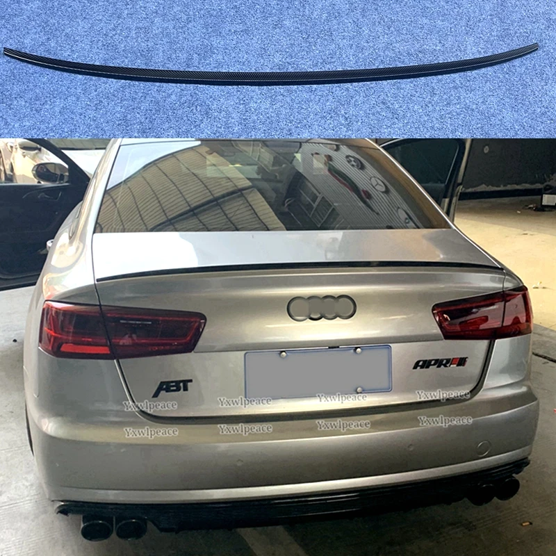 

For Audi A6 C7 2012 2013 2014 2015 2016 17 2018 Spoiler ABS Plastic Unpainted Color Rear Trunk Lip Wing Body Kit Accessories