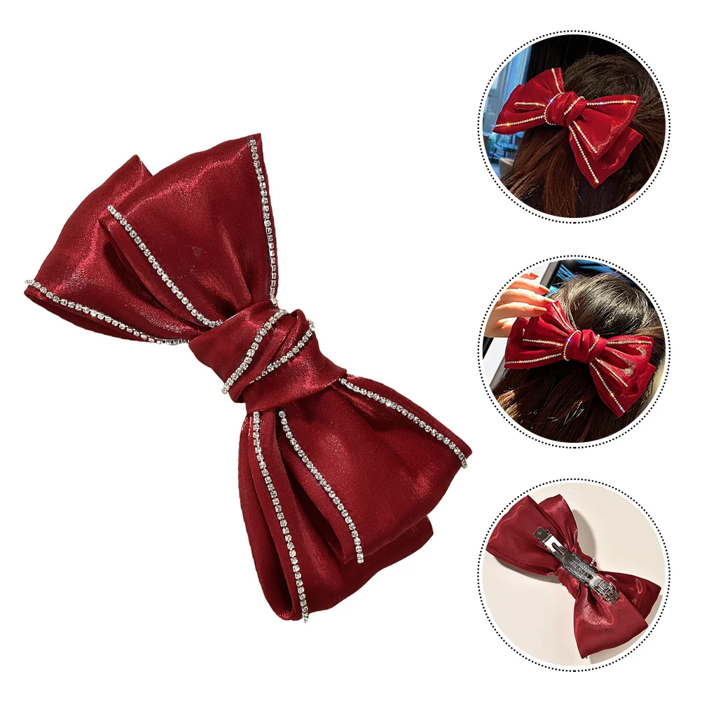 

Bowknot Hairpin For Bride Women Large Lovely Hair Bow Decorative Headwear Hair Accessories For Party Wedding Prom