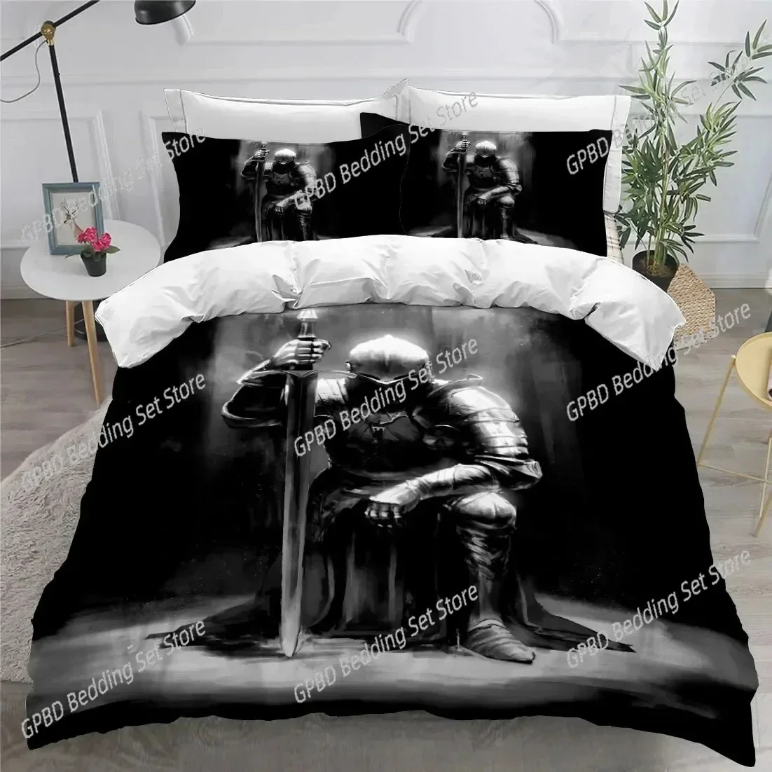 3D Print Holy Knights Comfortable Duvet Quilt Cover Pillowcase Bedding Set Children Bedroom Decoration Home Textile