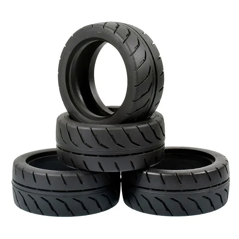 1:10 On-Road Car Tires 68MM High Grip Rubber Tyre Hot Melt Tire HSP HPI HIMOTO 94123 FW06 TT02 E10 Abrasion Resistant Racing Car