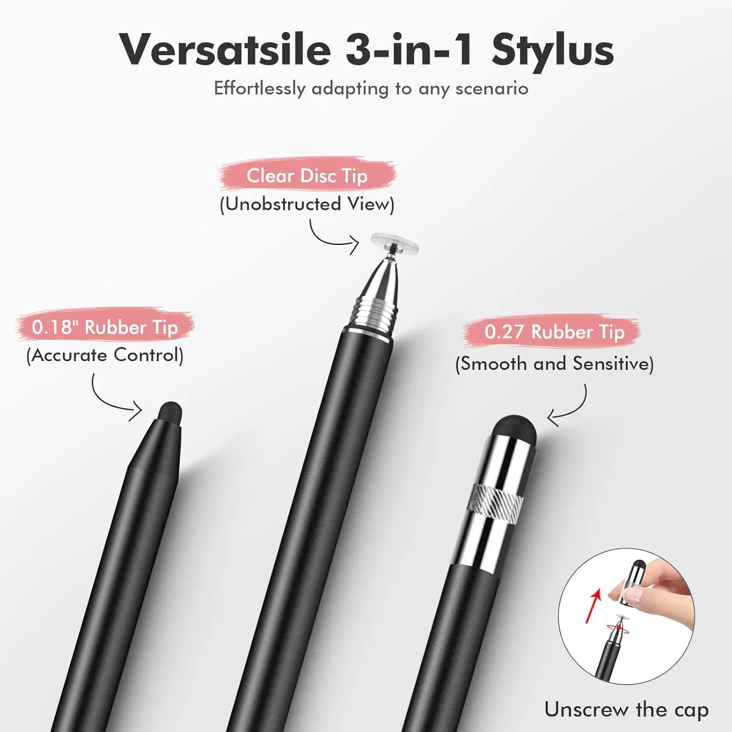 1 Stylus Pens for  Screens, High Sensitivity & Precision Capacitive Stylus Pencil for    Tablets   All  Touchscreen Devices (2 P