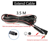 Rear Camera Extension Cord Cable 3.5 m for WOLFBOX G840S / G930/ G840H / G850 / G900 Mirror Dash Cam 4 pin
