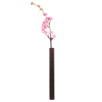 1pc Burning Paulownia Artificial Flowers Hydroponic Wall Mounted Wall Decor Decor Container Wood Vase Tube Home Style