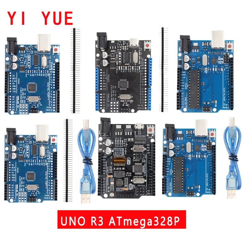 UNO R3 Development Board ATmega328P CH340 CH340G For Arduino UNO R3 With Straight Pin Header with Cable