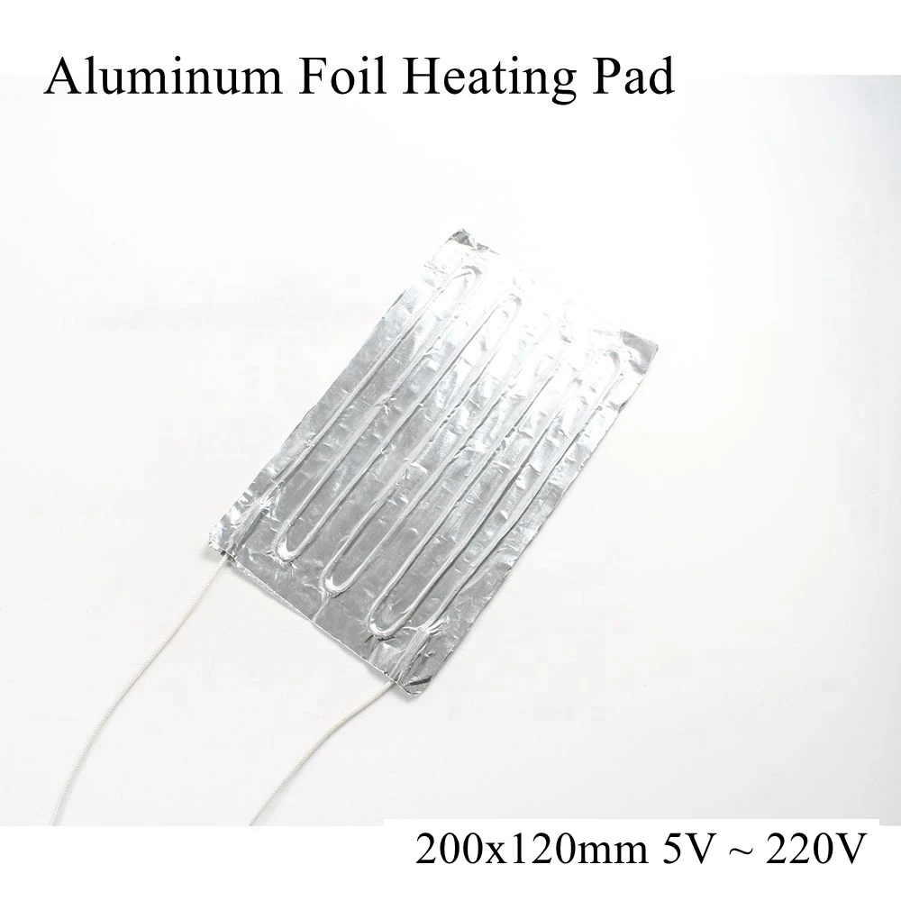 200x120mm 12V 24V 220V Aluminum Foil Heating Pad Mat Band Heater Sheet Plate Self Adhesive Flexible Waterproof 3D Printer Diesel