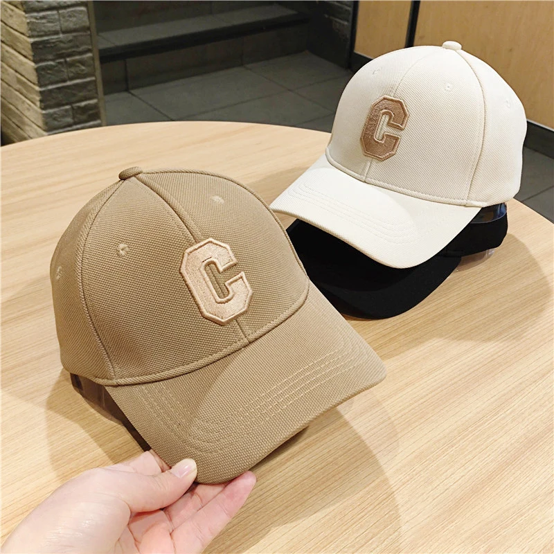 

C-letter baseball cap for women, fashionable and versatile for spring and autumn, casual Japanese style sun shading duckbill cap