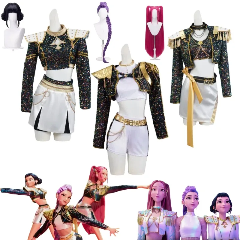 

Kids Hunters Zoey Rumi Mira Cosplay Costume Kpop Demon Hunters Uniform Suit for Girls Halloween Carnival Party Rolpelay Outfits