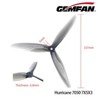 2Pairs Gemfan Hurricane 7050 7X5.0 3-Blade PC Propeller for FPV 6inch Freestyle Long Range Drones DIY Parts