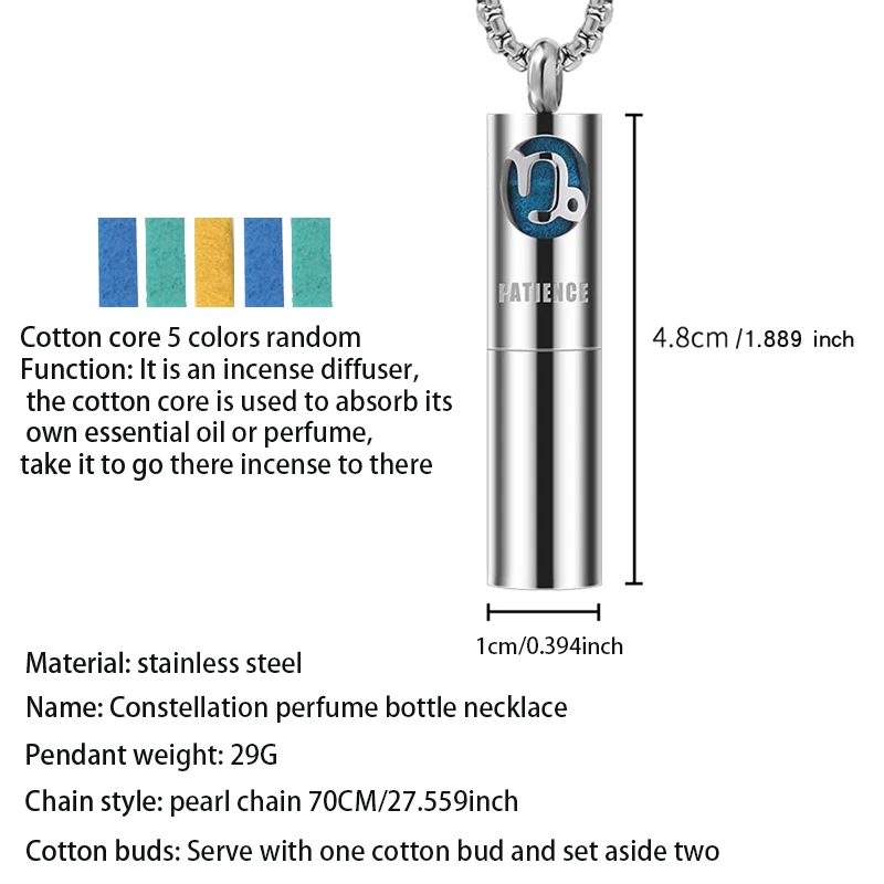 اثني عشر كوكبة الروائح الناشر الضروري النفط قلادة قلادة الفولاذ المقاوم للصدأ جديد الروائح قلادة المتخصصة المعلقات #3