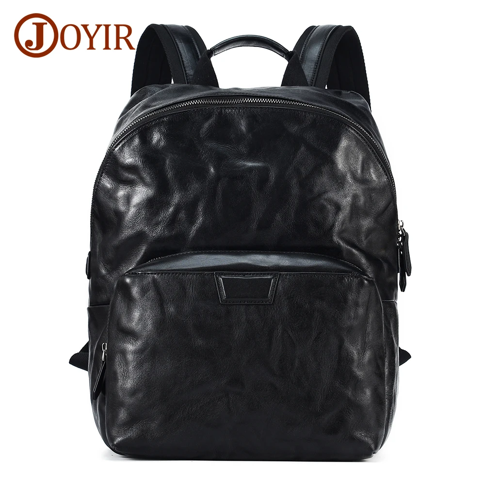 JOYIR Genuine Leather Backpack for Men 15.6 inch Laptop Backpack Business Travel College School Backpack Casual Daypack 