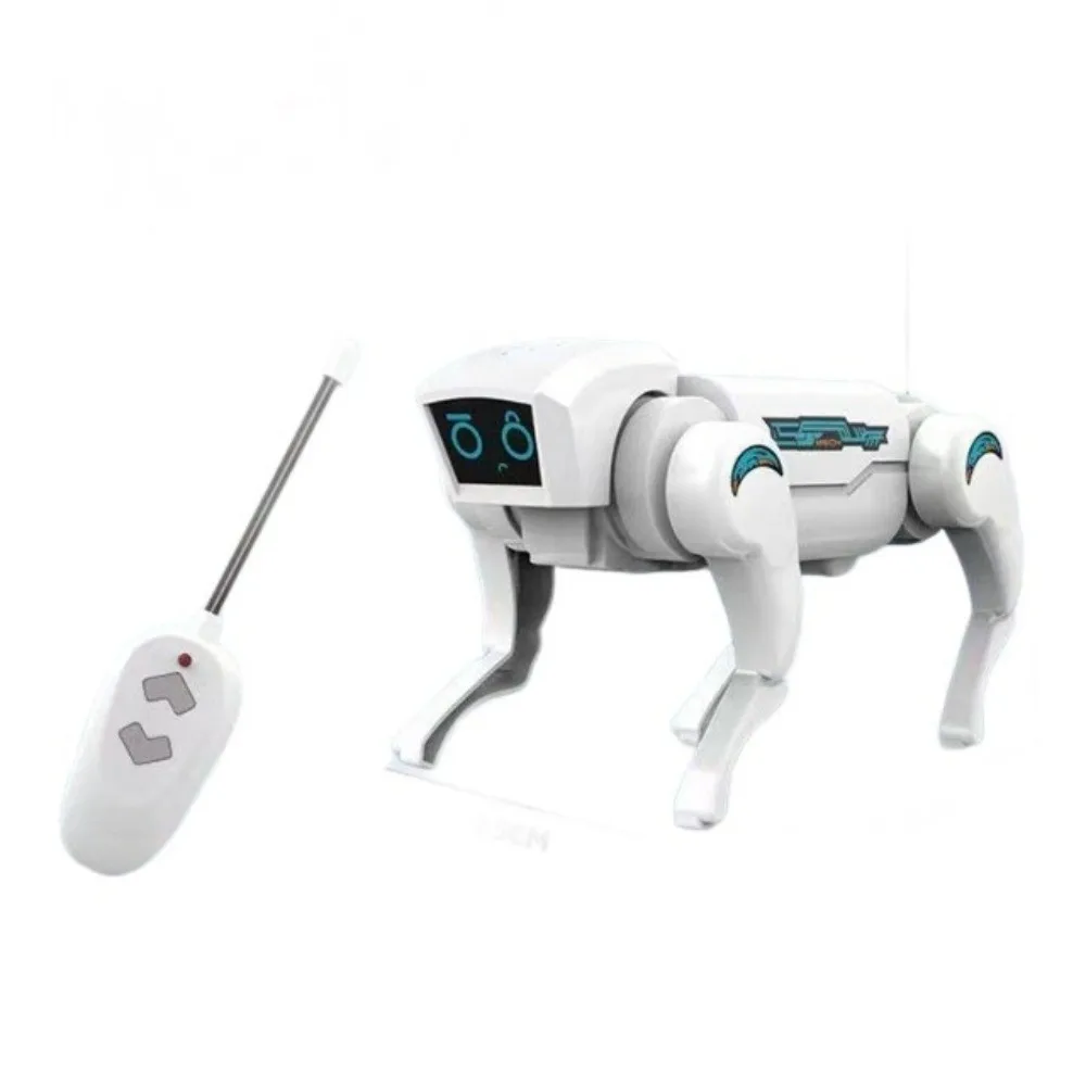Fun Electric RC Robot Dog Mechanical Design Black White Sound-activated Robot Science Teaching Remote Control Home Play