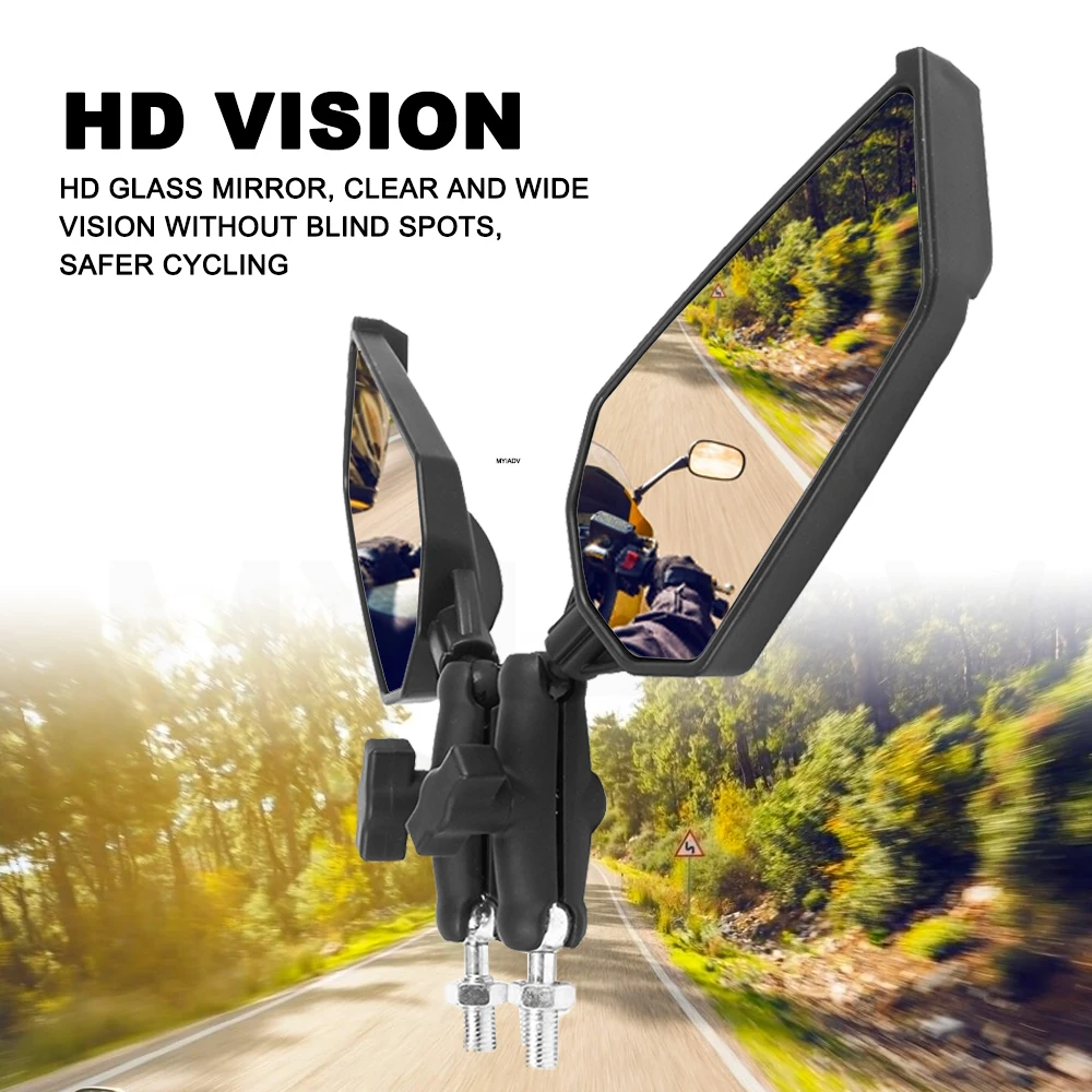 Motorcycle 10mm/8mm Universal Folding Rearview Mirrors For BMW R1200 R1250 R1300 GS S1000R / XR Rear Side Mirror Accessories