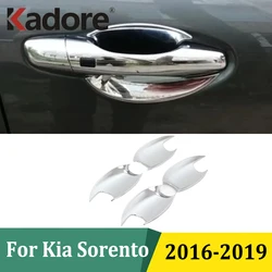 For Kia Sorento 2016 2017 2018 2019 ABS Chrome Side Door Handle Bowl Cover Trim Auto Sticker Exterior Car Styling Accessories