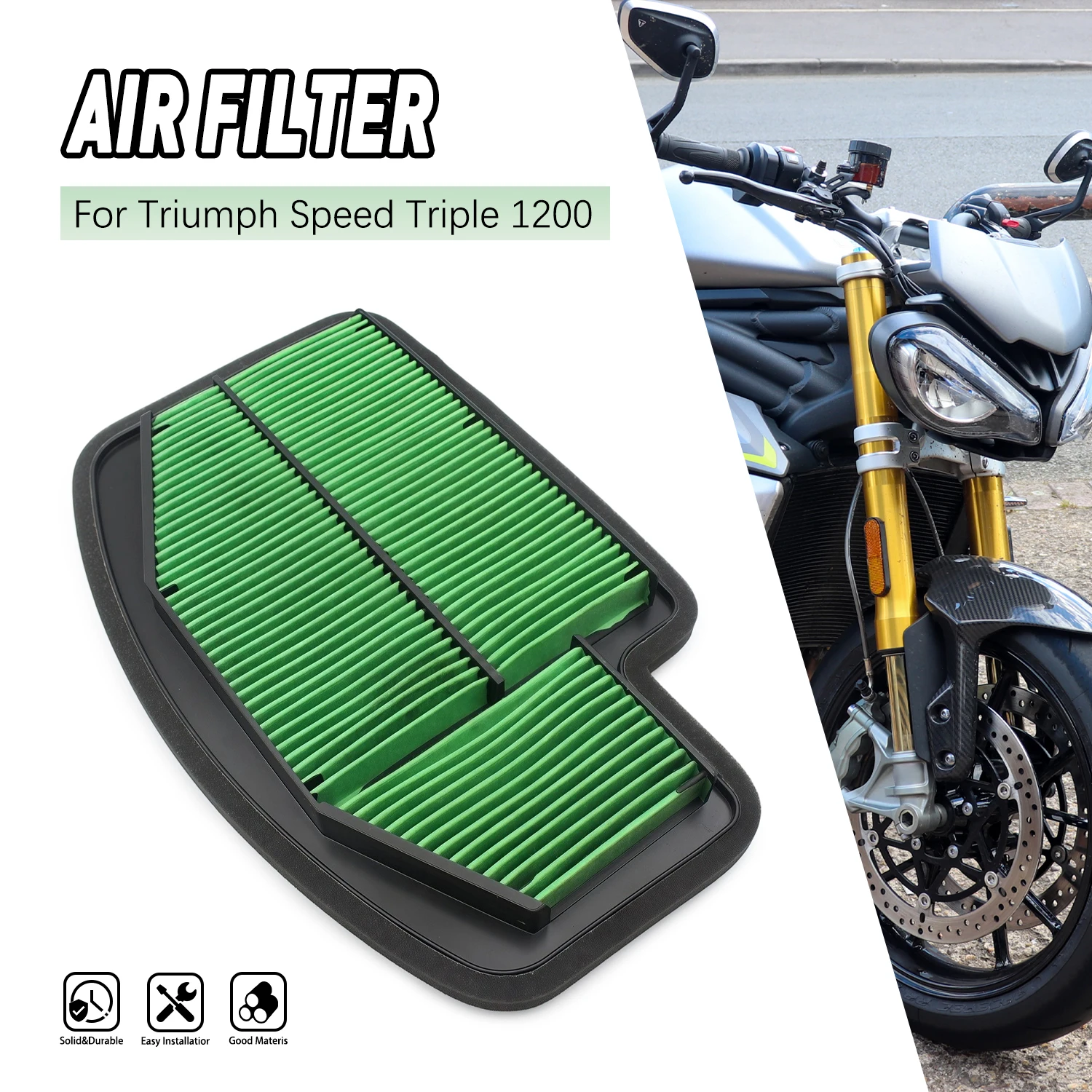 Motorcycle Replacement Engine Air Filter Cleaner Air Intake Filter Element For Triumph SPEED TRIPLE 1200 T2205748
