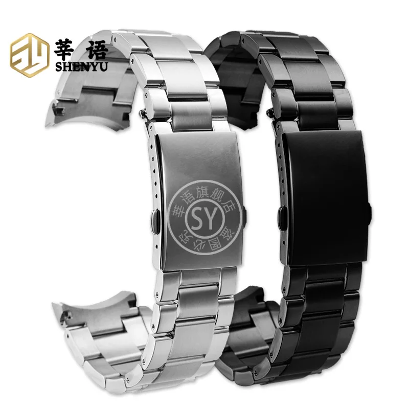 Ремешок Shenyu из нержавеющей стали высокого качества с изогнутым концом для Tissot 1853 Speedmaster T116617A, сменный мужской ремешок 22 мм