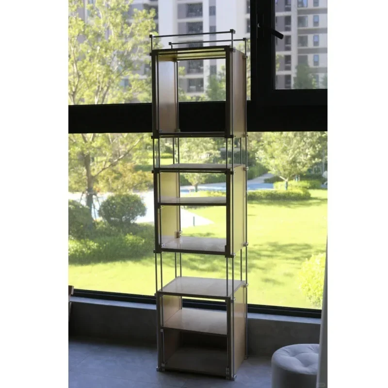 Birch aluminum profile shelf floor-to-ceiling multi-layer storage rack living room bedroom home simple bookshelf display rack