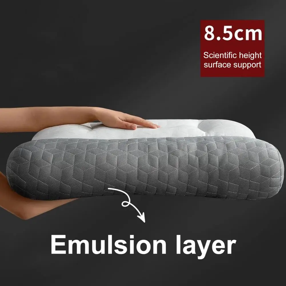 Durability Pillow Latex Restiva Pillow for Neck Pain Relief Sleep Feel Slow Rebound Elasticity Machine Washable Ideal for Neck