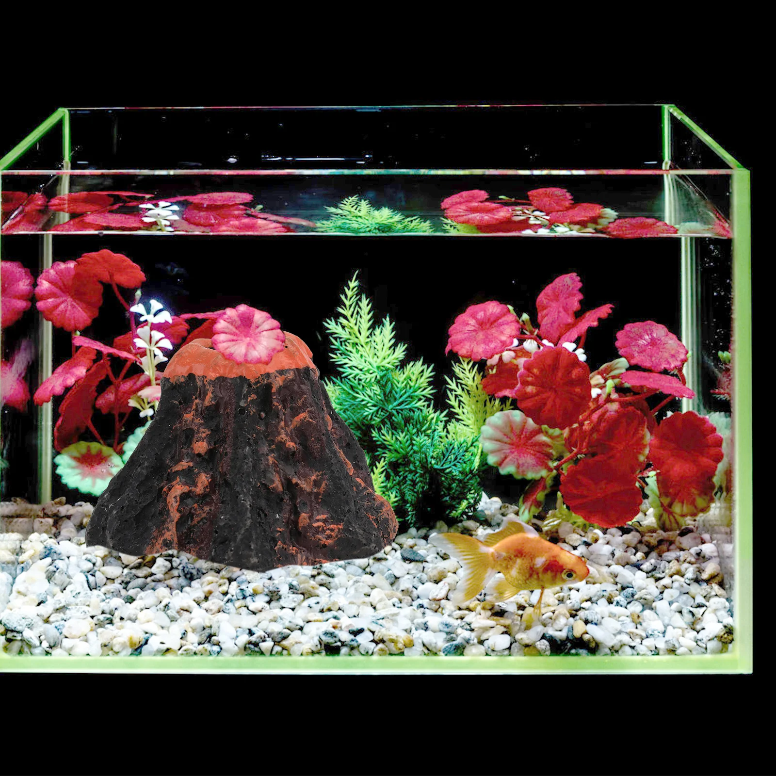 

2Pcs Volcano Aquarium Decor Resin Craft for Fish Tank Underwater Landscape Ornament Safe Non-Toxic Simulation Volcano Adornment