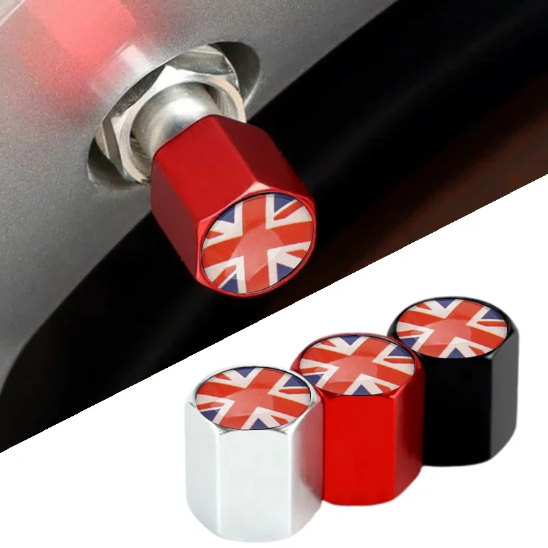 Car Styling Wheel Tire Valve Stems Caps Cover For UK flag Logo For Land Rover Range Rover Jaguar Bentley BMW X3 Ford Mercedes Vw