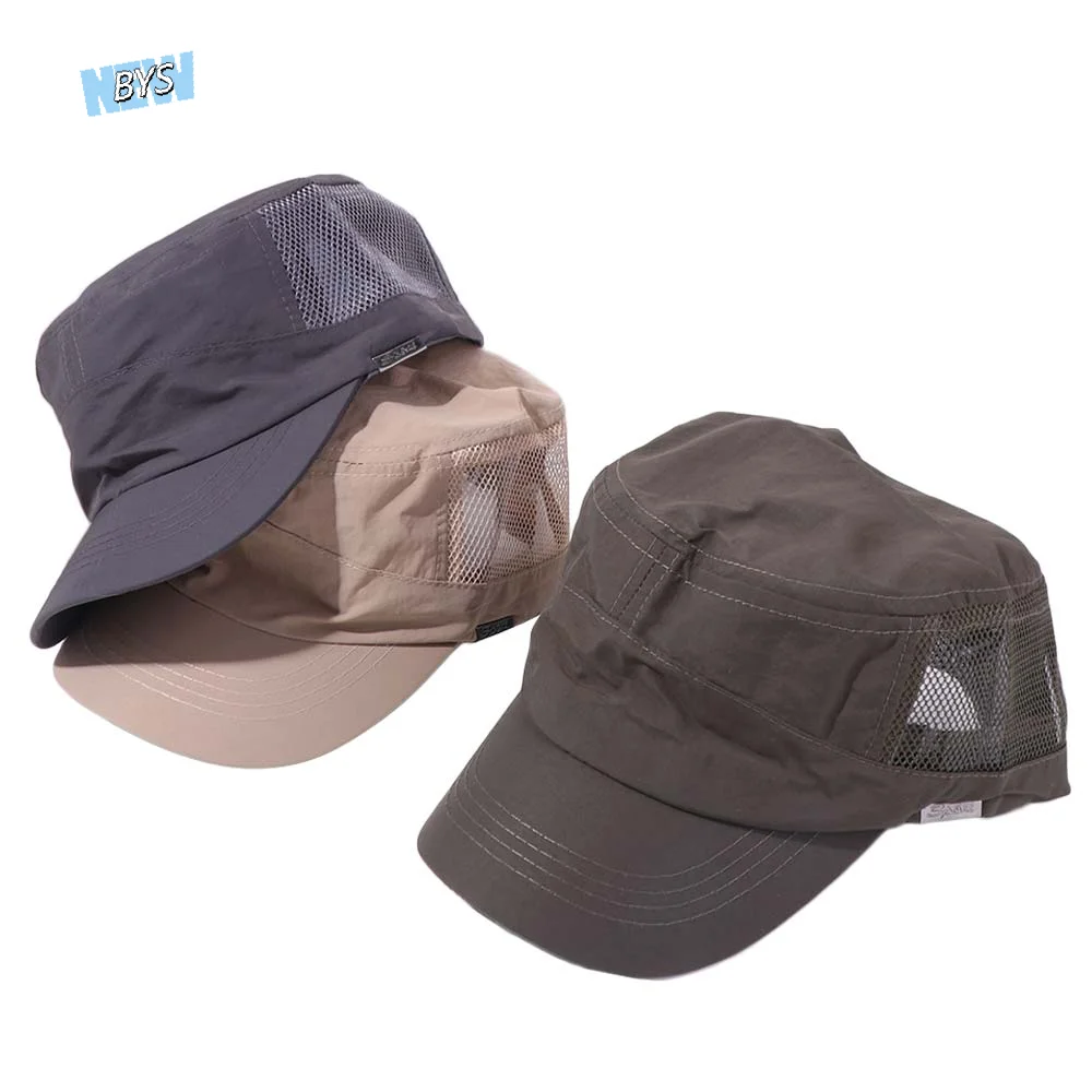 

Fashion Adjustable Flat Top Hat Quick Drying Outdoor Flat Peaked Cap Hiking Solid Color Men’s Sun Hat Unisex