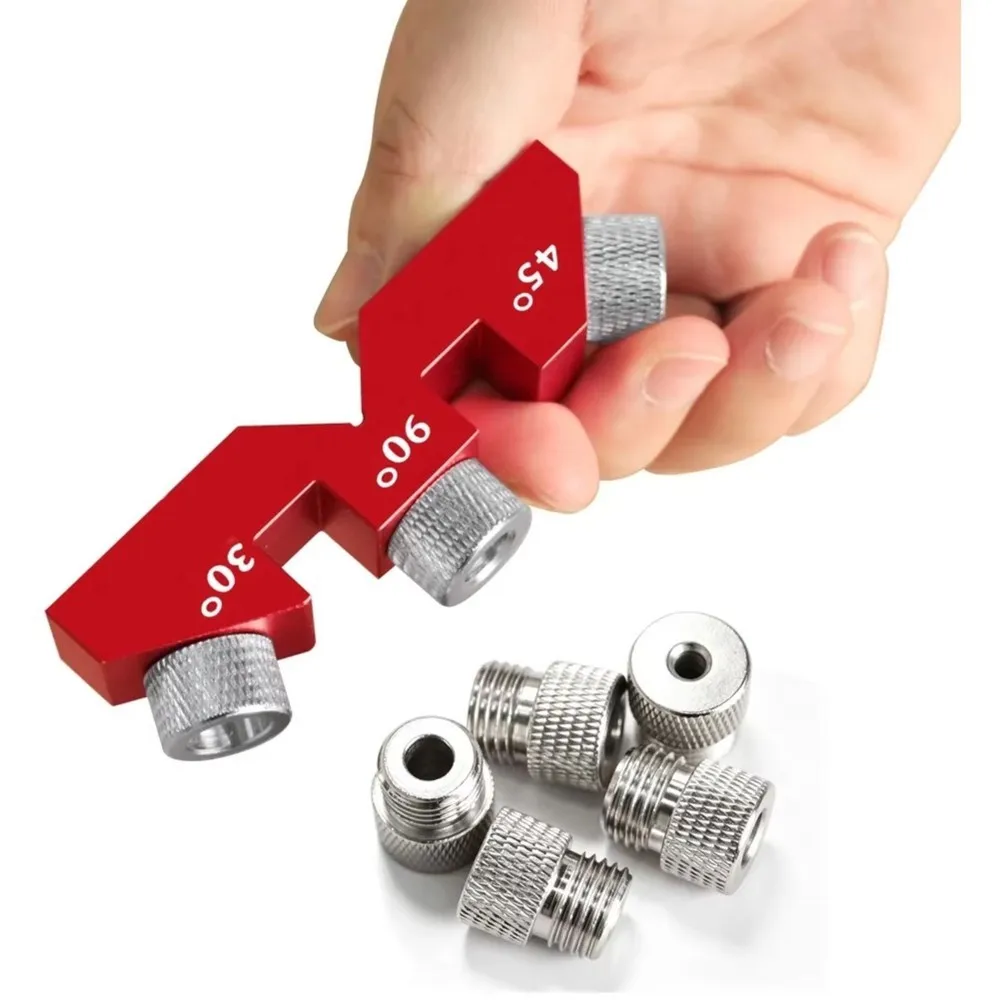 IALJ-Woodworking Jig For Angled And Straight Blind Holes - Tool For 90° & 45° Joints, Doweling, And Centered Drilling