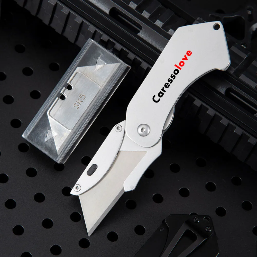 Portable Folded Utility Knife Stainless Steel DIY Stationery Pocket Knife Sharp Box Cutter Jackknife Survival Camping Equipment