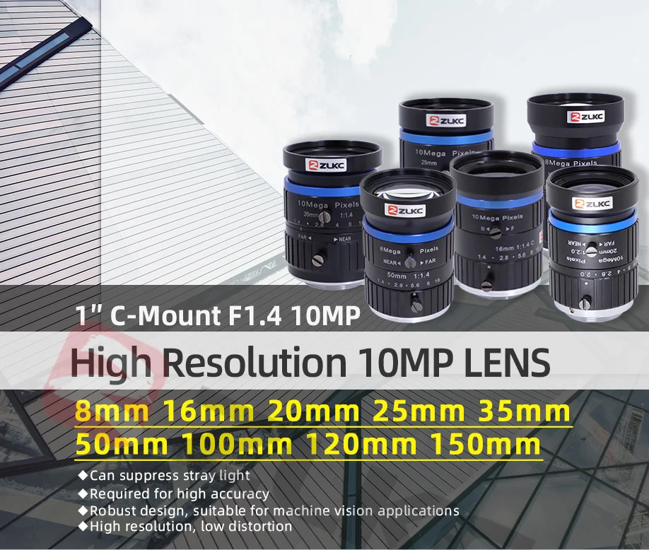 ZLKC 10mp Objektiv ff 1,4 große Blende 1 Zoll c-Mount-Kamera objektiv mm 16mm 20mm 25mm 35mm 50mm Bild verarbeitung objektiv – Detail 1