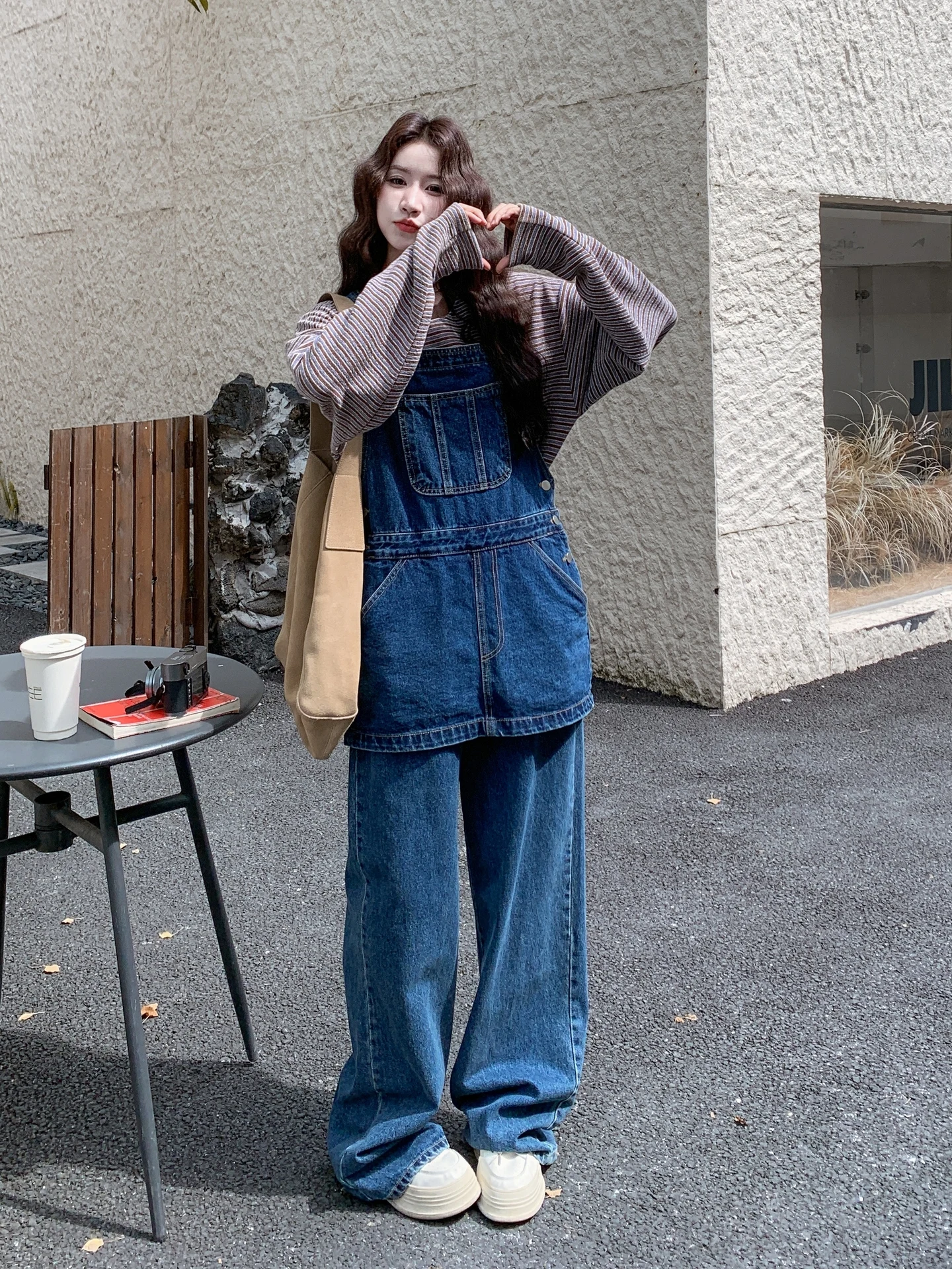 Sli coreano sle macacão de uma peça feminina primavera outono 2025 novas calças compridas de cintura alta comute terno de corte reto