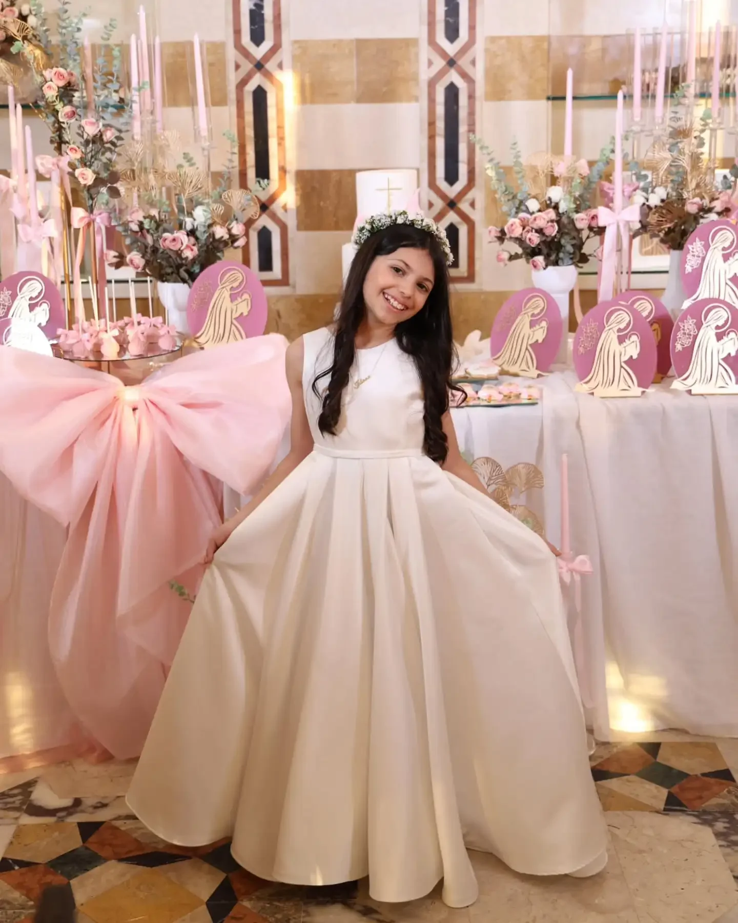 Simple Satin Flower Girl Dress for Wedding Long Holy Communion Dresses Floor Length Birthday Party Special Occasion Dress