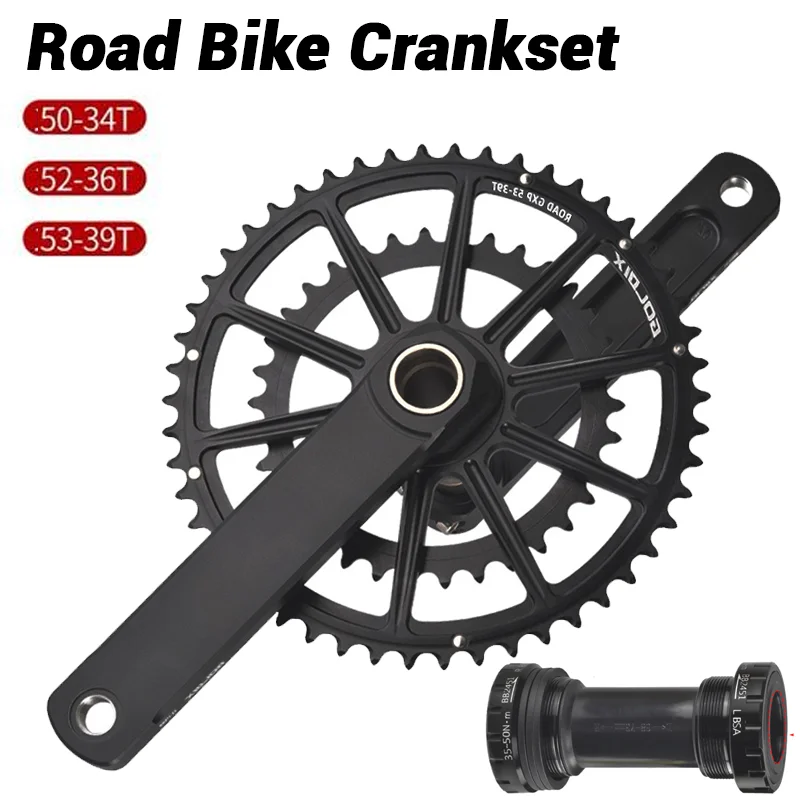 

Road Bike Crankset 170mm 165mm 172.5 175 Mm Integrated Double Front Sprocket For Sram Bicycle Road Bike 50 34 53 39t