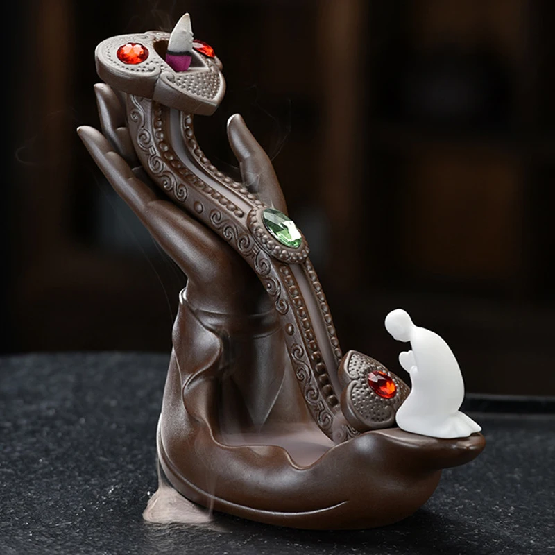 &Lt; Auspicious Buddha'S Hand&Gt; Ceramic Ornaments, Backflow Incense, Home Decoration, Office Furnishings, Housewarming And Ope