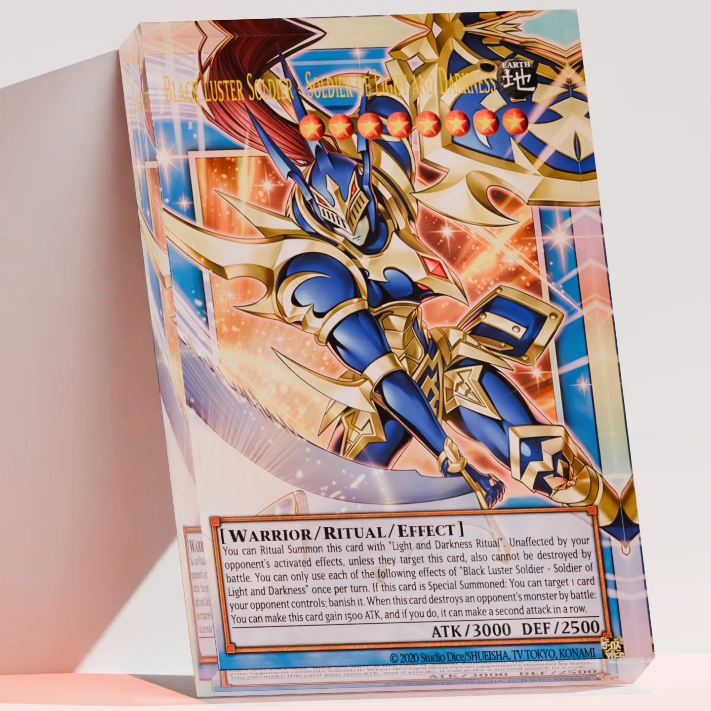 Yu-Gi-Oh YGO Black Luster Soldier Clear Acrylic Block Anime Goods Desktop Ornament Anime Desk Decor Collection Gift