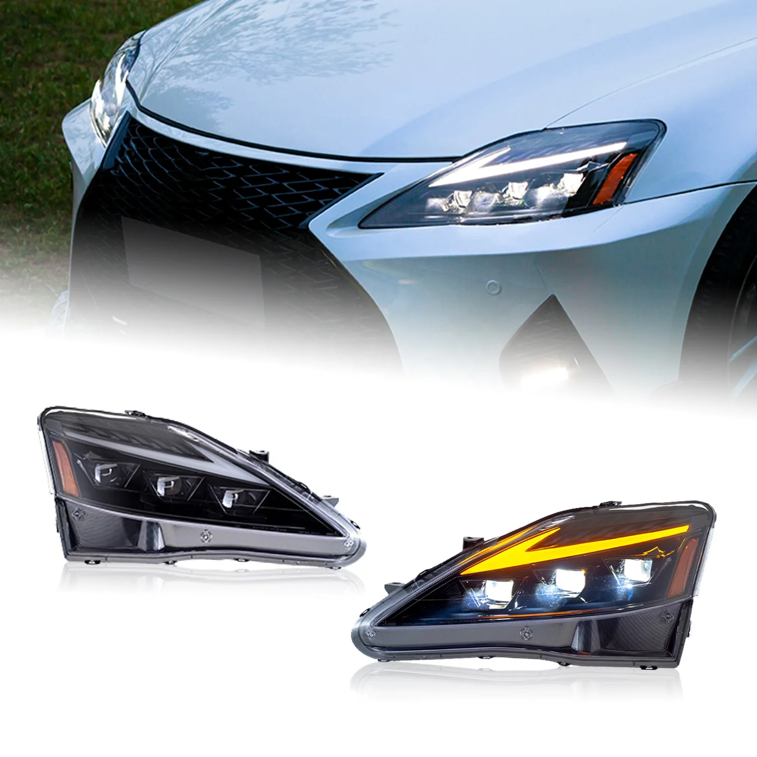 

HCmotion Factory Start UP Animation DRL IS350 C ISF IS 220d Front Head Lamp 2006-2013 LED Headlights For Lexus IS250