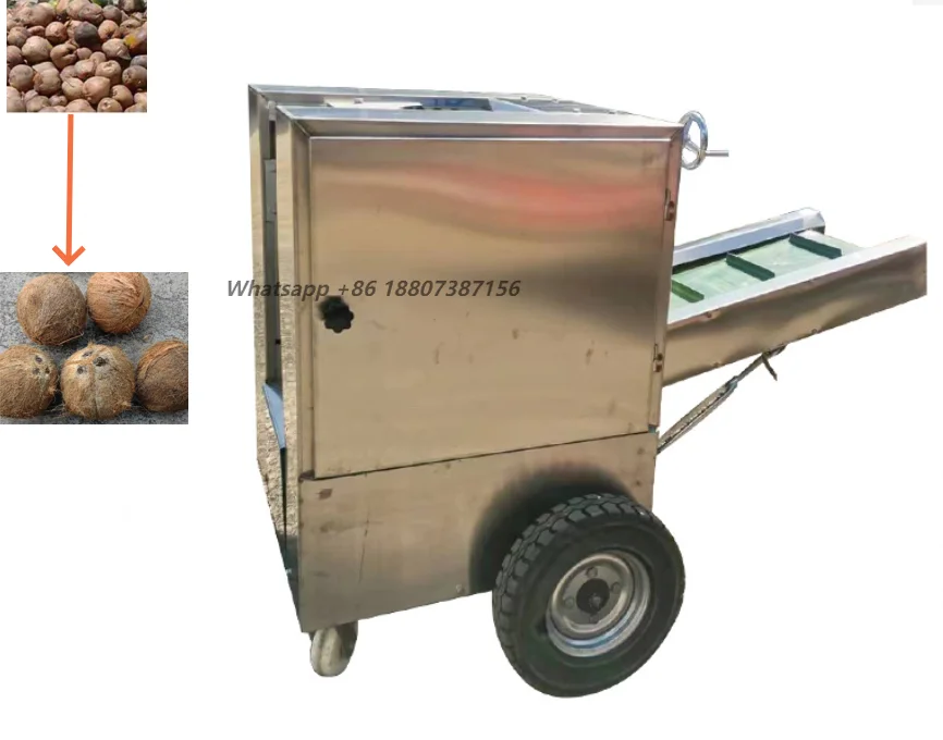 Old Coconut Palm Fiber Remover Brown  Peeling Machine Coconut Shell Husking Machine