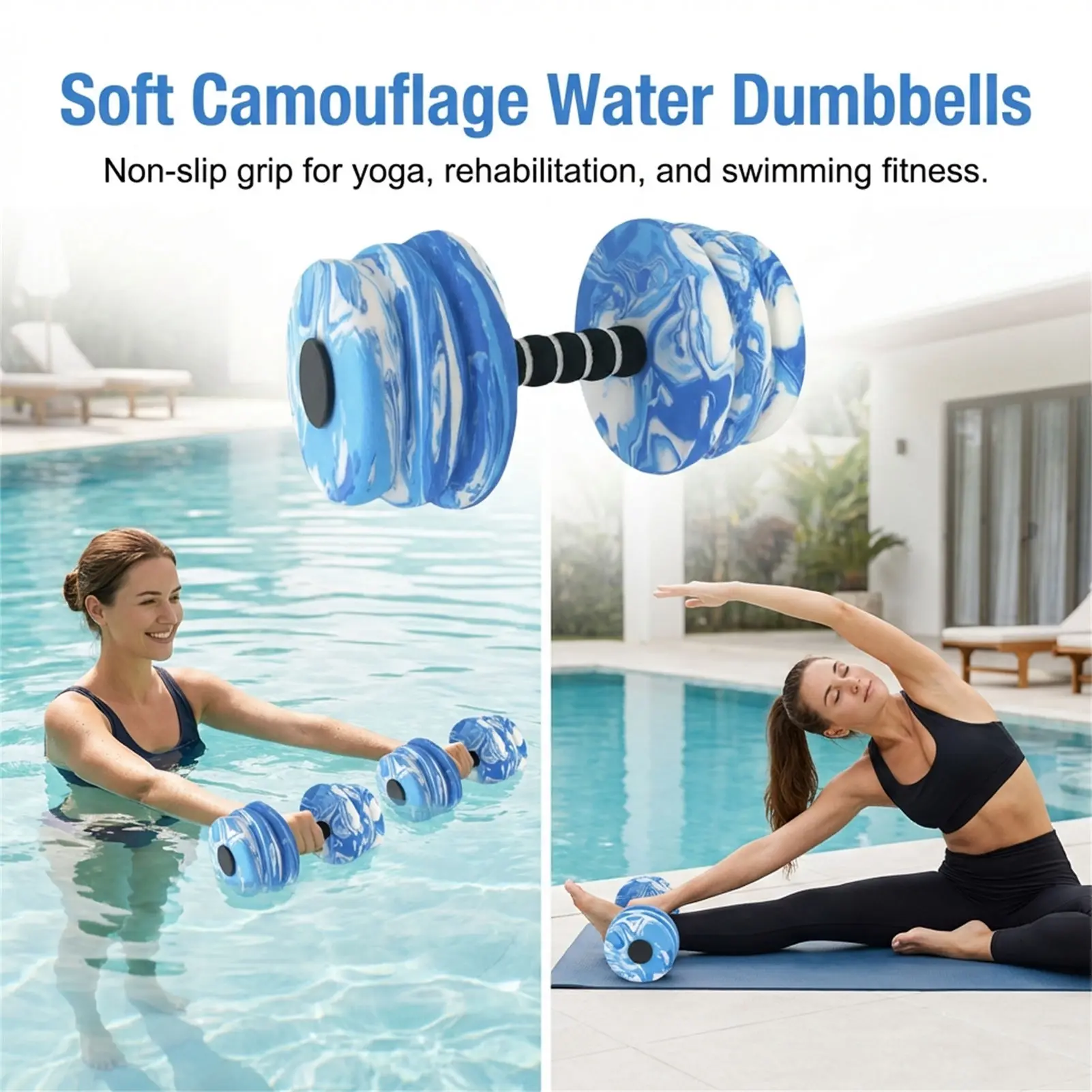 Mancuernas Blandas Camuflaje Mujer – Antideslizantes para Fitness