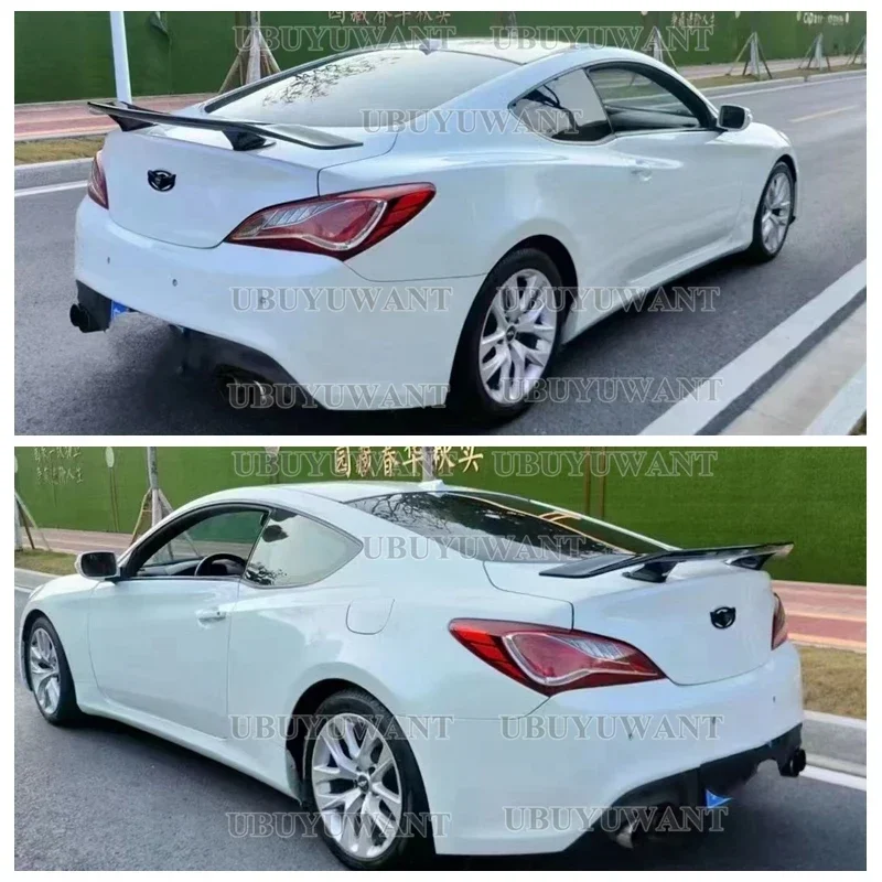 Use For Hyundai Tiburon Genesis Coupe 2009-2012 Spoiler ABS Plastic Carbon Fiber Look Rear Wing Body Kit Accessories