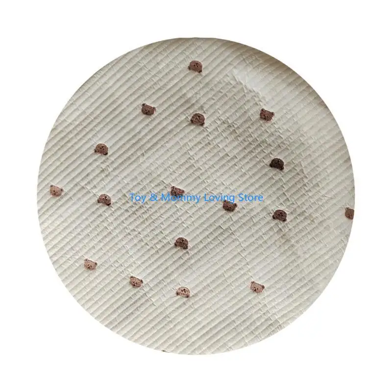 

Y1QF Baby Circular Crawling Mat Game Mat Removable Floor Pad Exquisitely Embroidered Baby Tent Carpet Kids Room Decorations