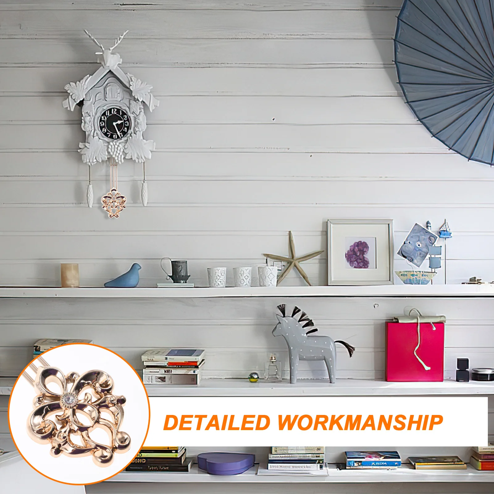 

Quartz Clock Pendulum Metal Rhinestones Wall Clock Replacement Part Smooth Precise Timekeeping Elegant Sophistication